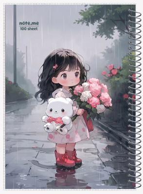 دفتر مجلد ۱۰۰ برگ سیمی فانتزی دخترانه سایز ۱۷ × ۲۴